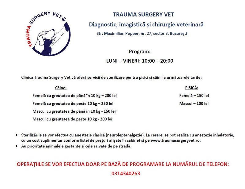 Trauma Surgery Vet - Centru medical veterinar